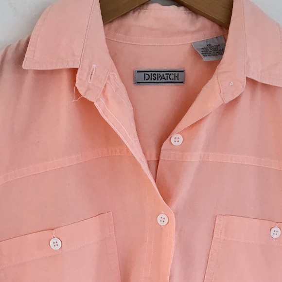 Vintage vibrant peach cotton boxy top - Picture 6 of 8